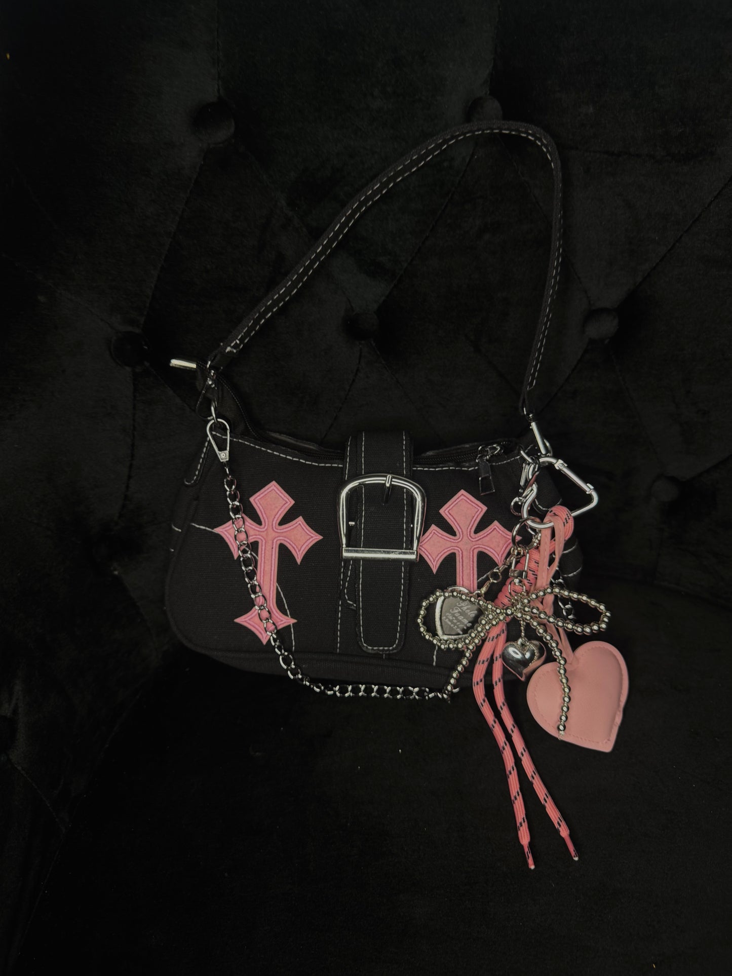 “Pink Cross” Shoulder Bag – Y2K Statement Purse