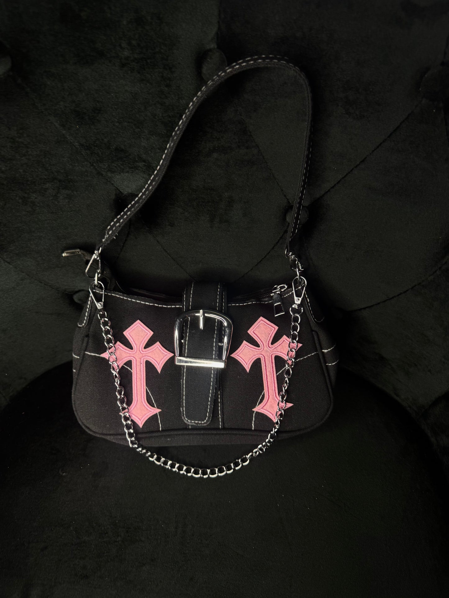“Pink Cross” Shoulder Bag – Y2K Statement Purse